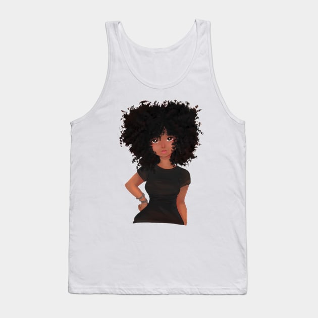 Naturally Curly Brown Skinned Woman Tank Top by NaturallyBlack